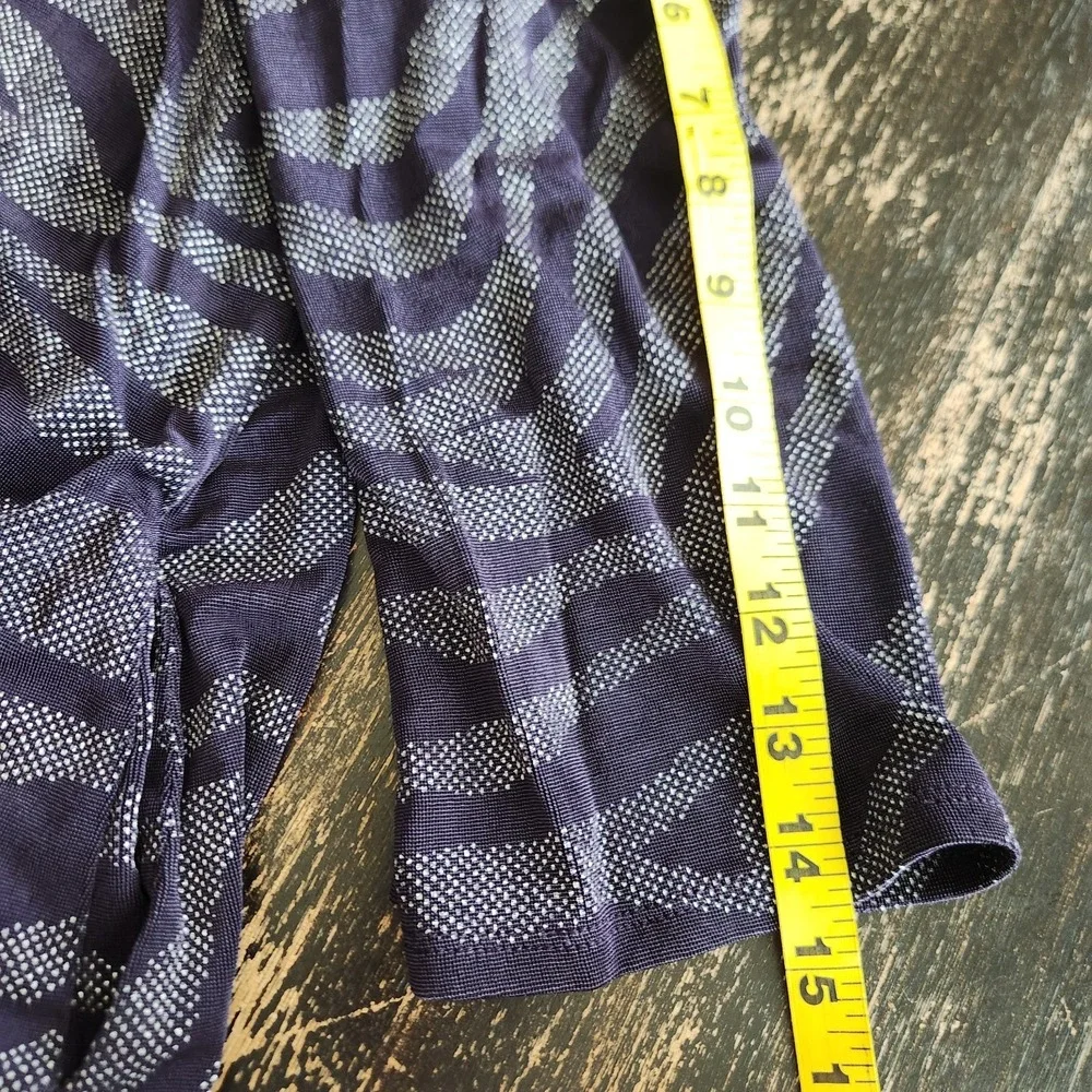 Chicos Travelers Slinky Cardigan Top sz 2 Large 12 purple silver‎ 3/4 sleeve